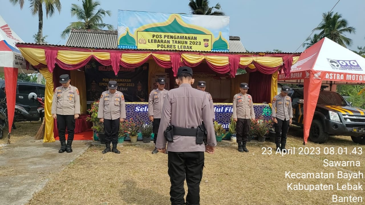 Tetap Siaga Di Pos Ops Ketupat Maung 2023 Terpantau Kondusif Kapospam Sawarna Polsek Bayah Polres Lebak Berikan Arahan Kepada Anggotanya